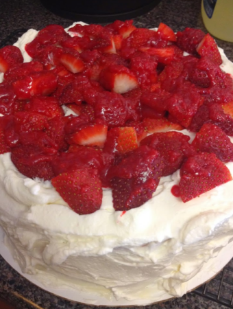 Fresh Strawberry Cake Whipped Cream Cheese Icing Recipe