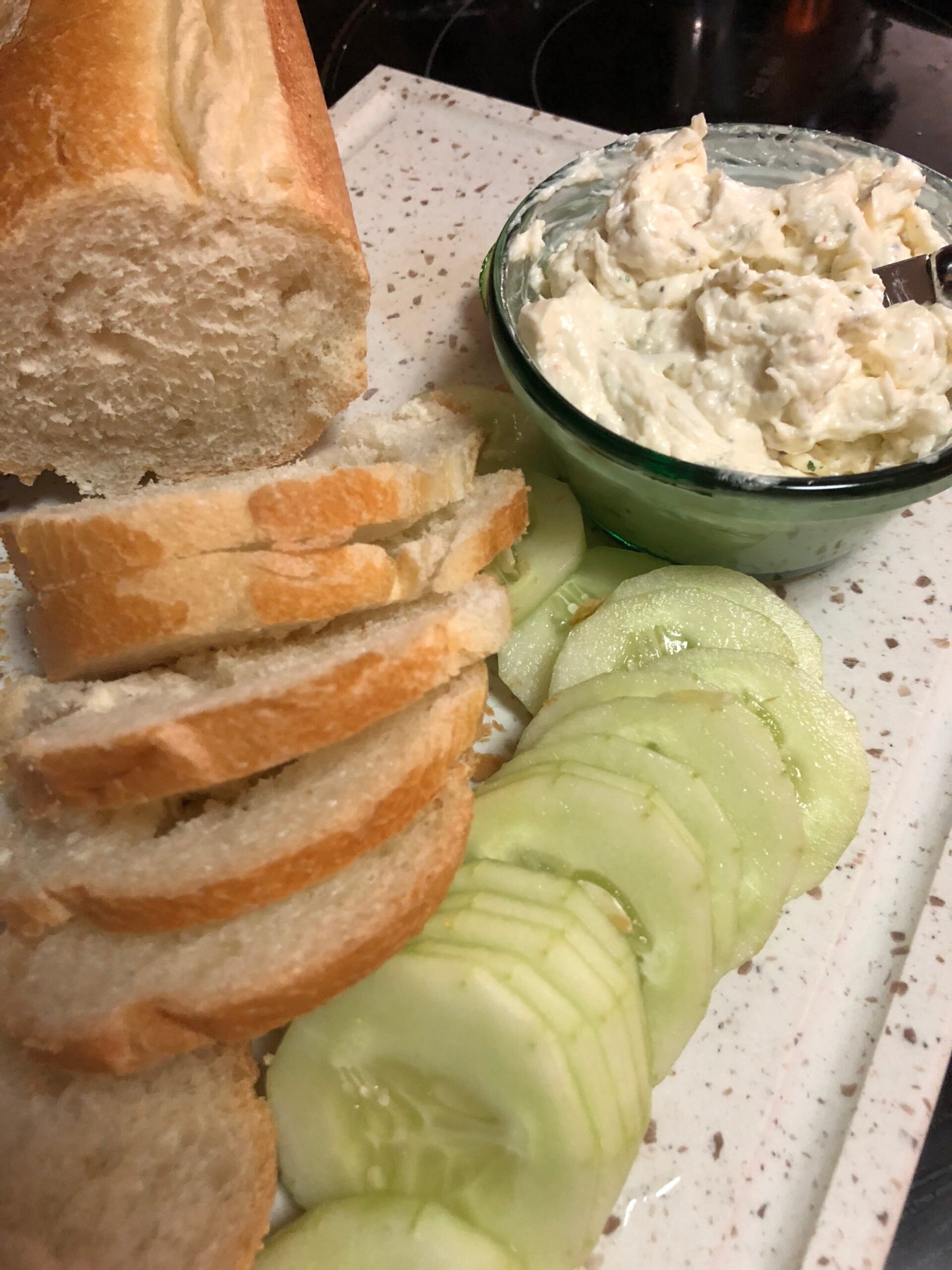 Cucumber with Cream Cheese Spread & French Bread Rounds Recipe Fried